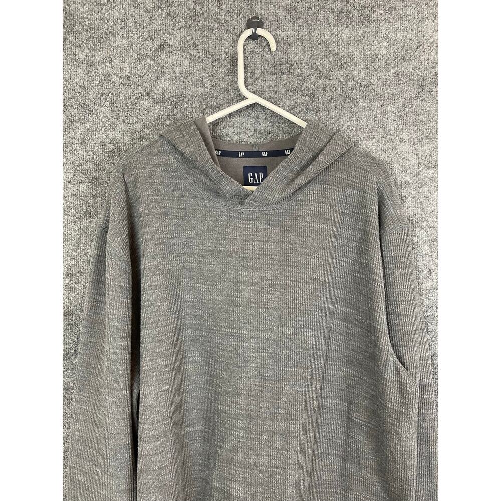 GAP Thermal Hoodie Men's XXL‎ Gray Long Sleeve
